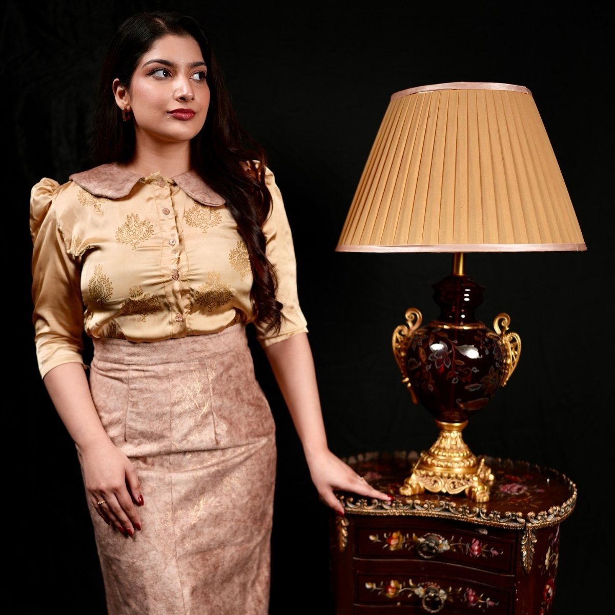Gold Satin 2 Pc